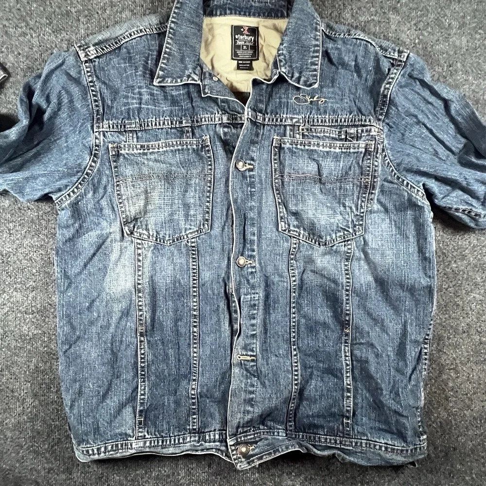 STARBURY By Stephon Marbury denim trucker jean jacket‎ XL y2k hip hop urban READ